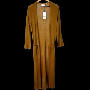 NWT Zara Women’s Lightweight Sheer Knit Long Line Duster Cardigan Layering